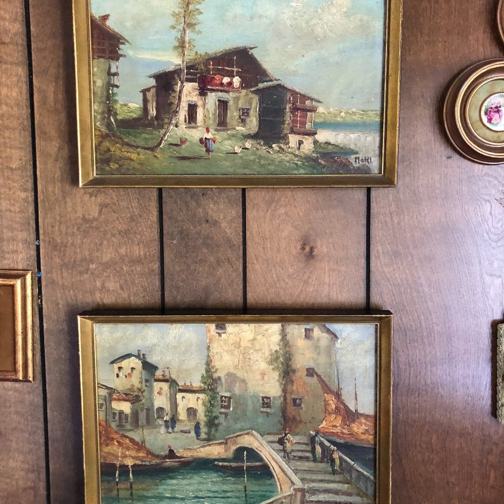 Vintage S.Dorris Oil Painting Frames ITALY 1948